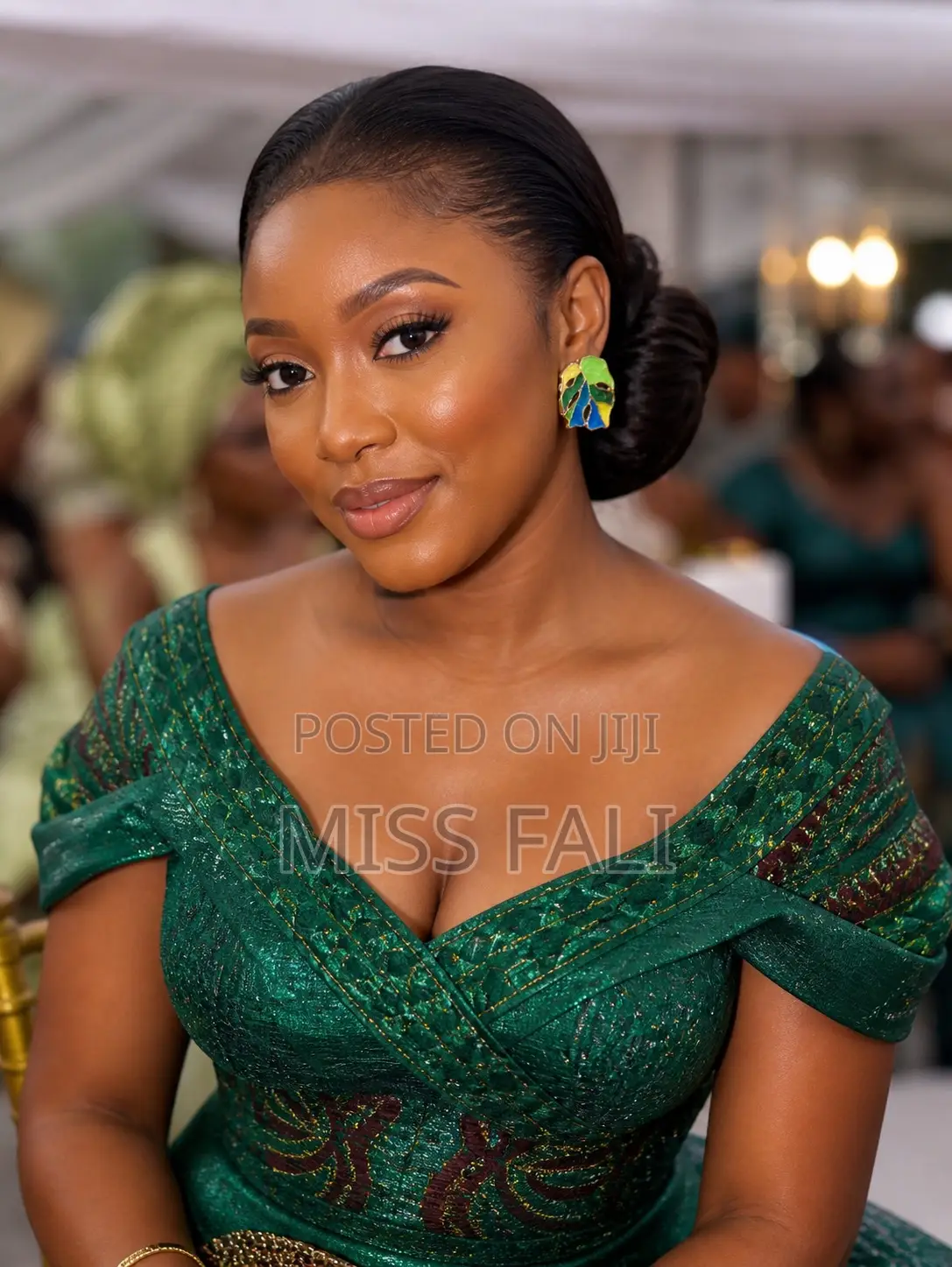 Emerald Muse Leaf Stud