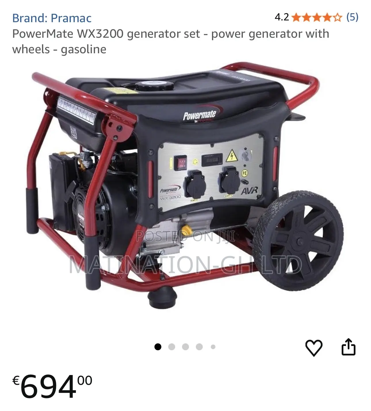 Powermate Wx3200 Generator Set - Power Generator With Wheels