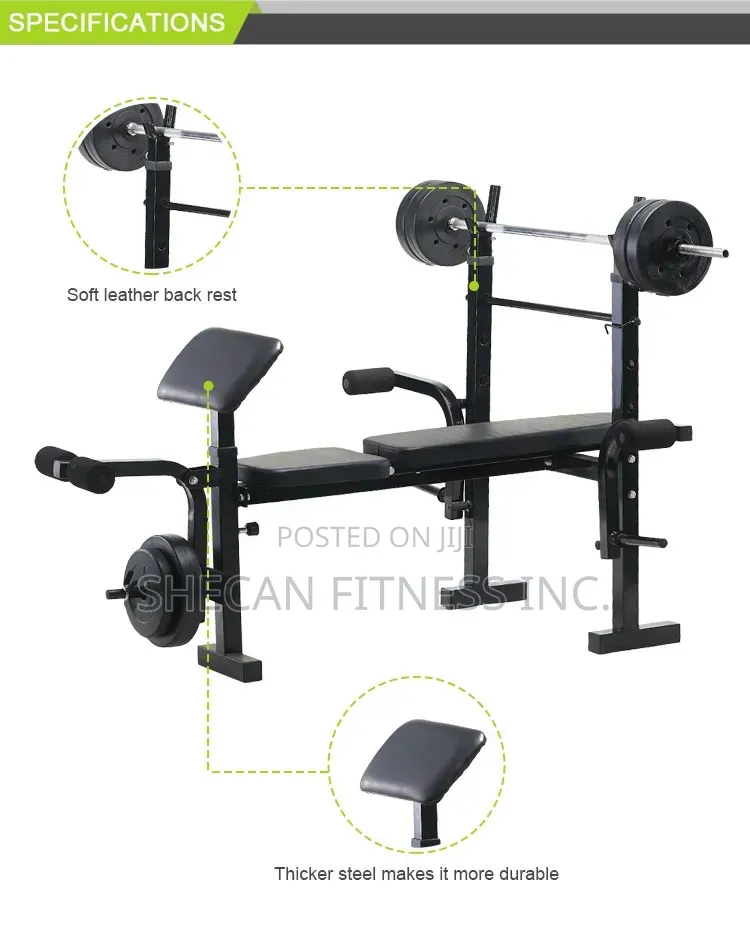 Multi Function Weight Lifting Foldable Bench Press With 60kg Weight