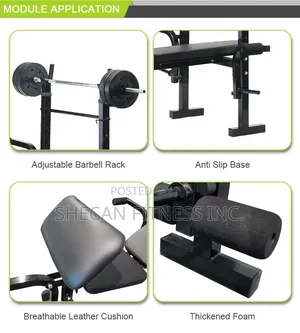 Multi Function Weight Lifting Foldable Bench Press With 60kg Weight