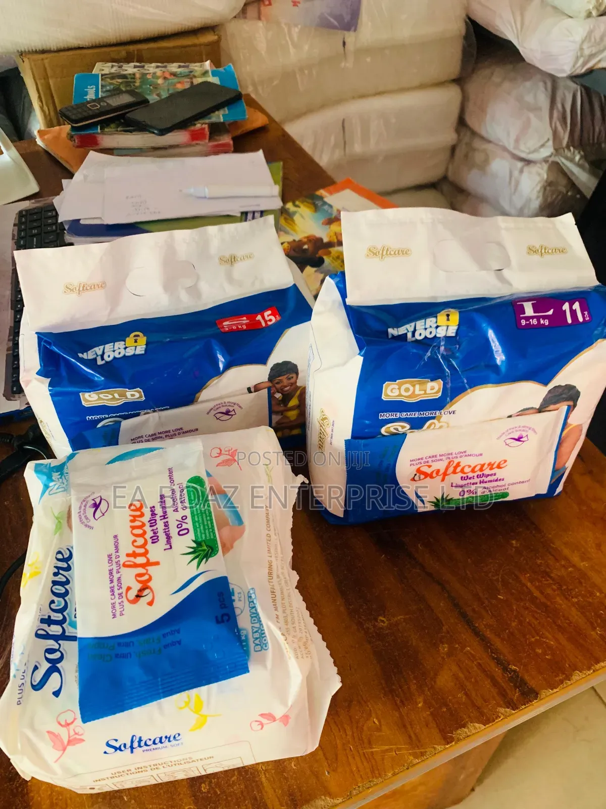 Softcare Gold Soft Baby Nappies, Diapers Travel Sizes S,M,L