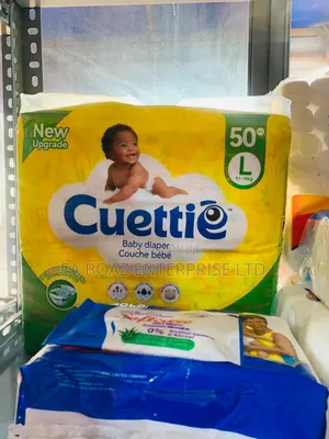 New Upgrade Cuttie Baby Diaper, Nappies Large 50pcs