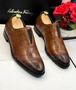 Coffee Brown Salvatore Ferragamo Classic Men's Leather Shoes