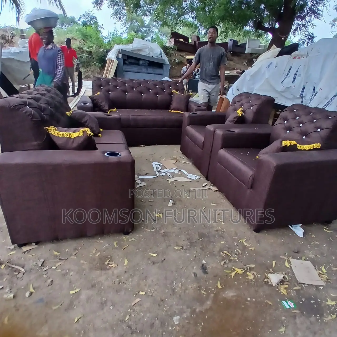 Quality Brownish Coffee Sofas Sets Payment on Delivery