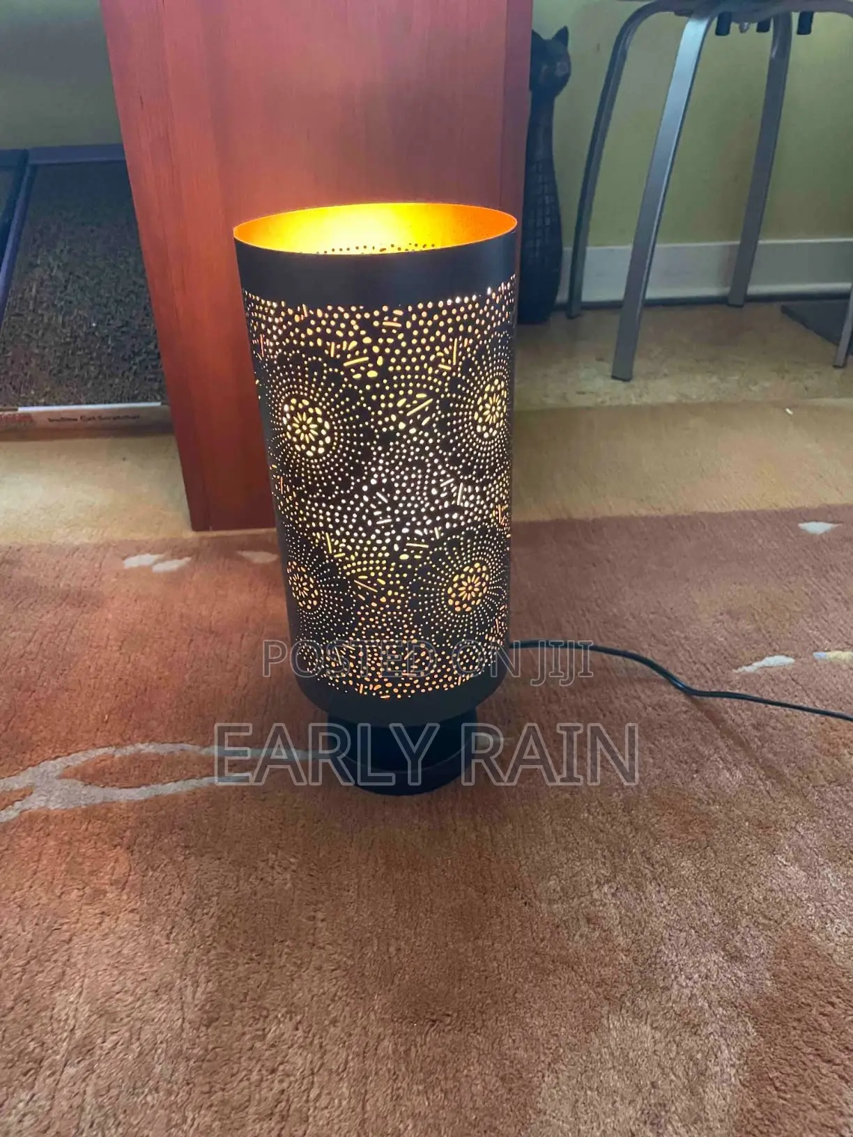Metal Edison Light Bulb Stand, With Cord Switch Plug Bulb Base Holder