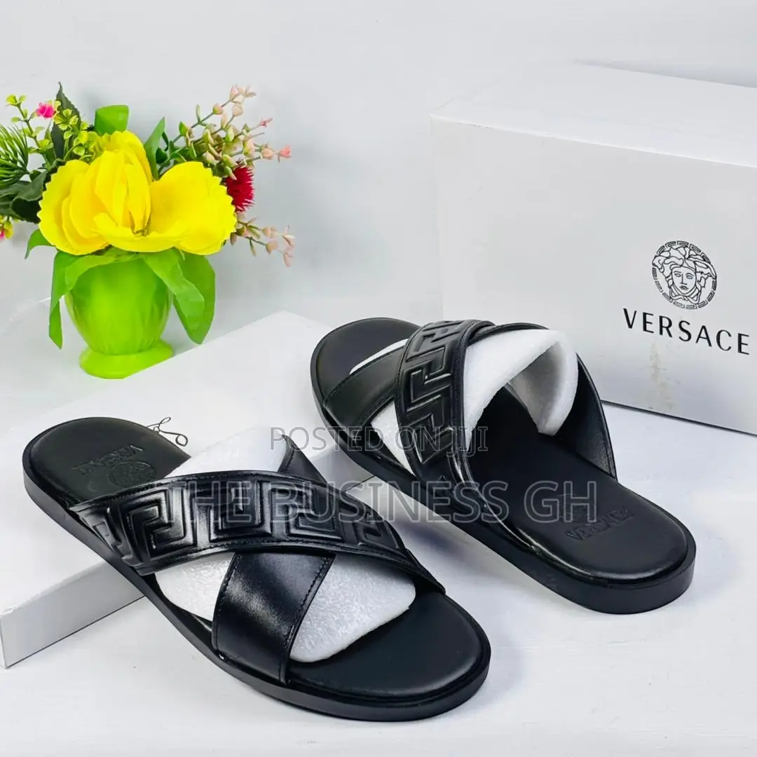 Cross Leather Slippers for Men