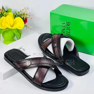 Cross Leather Slippers for Men