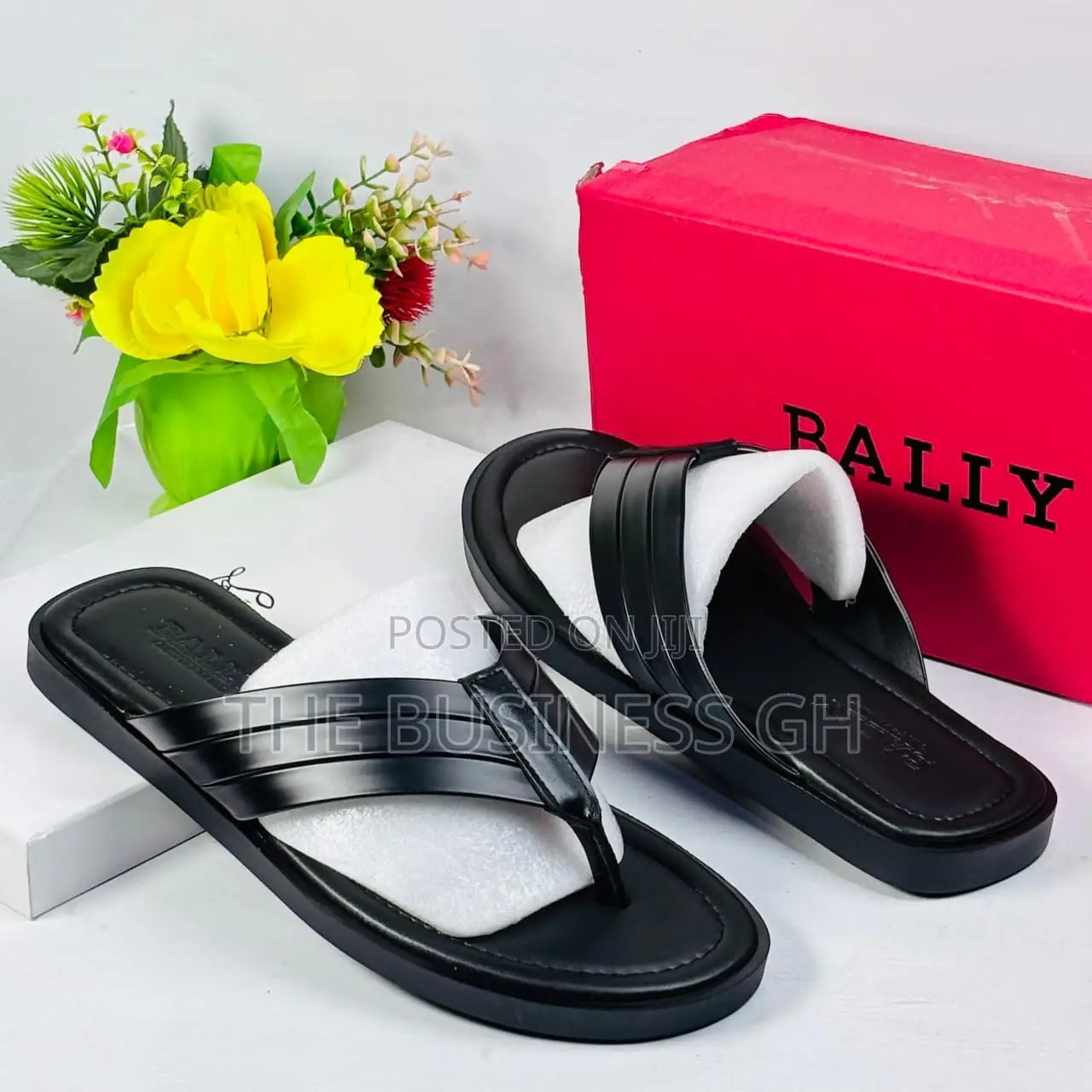 Cross Leather Slippers for Men