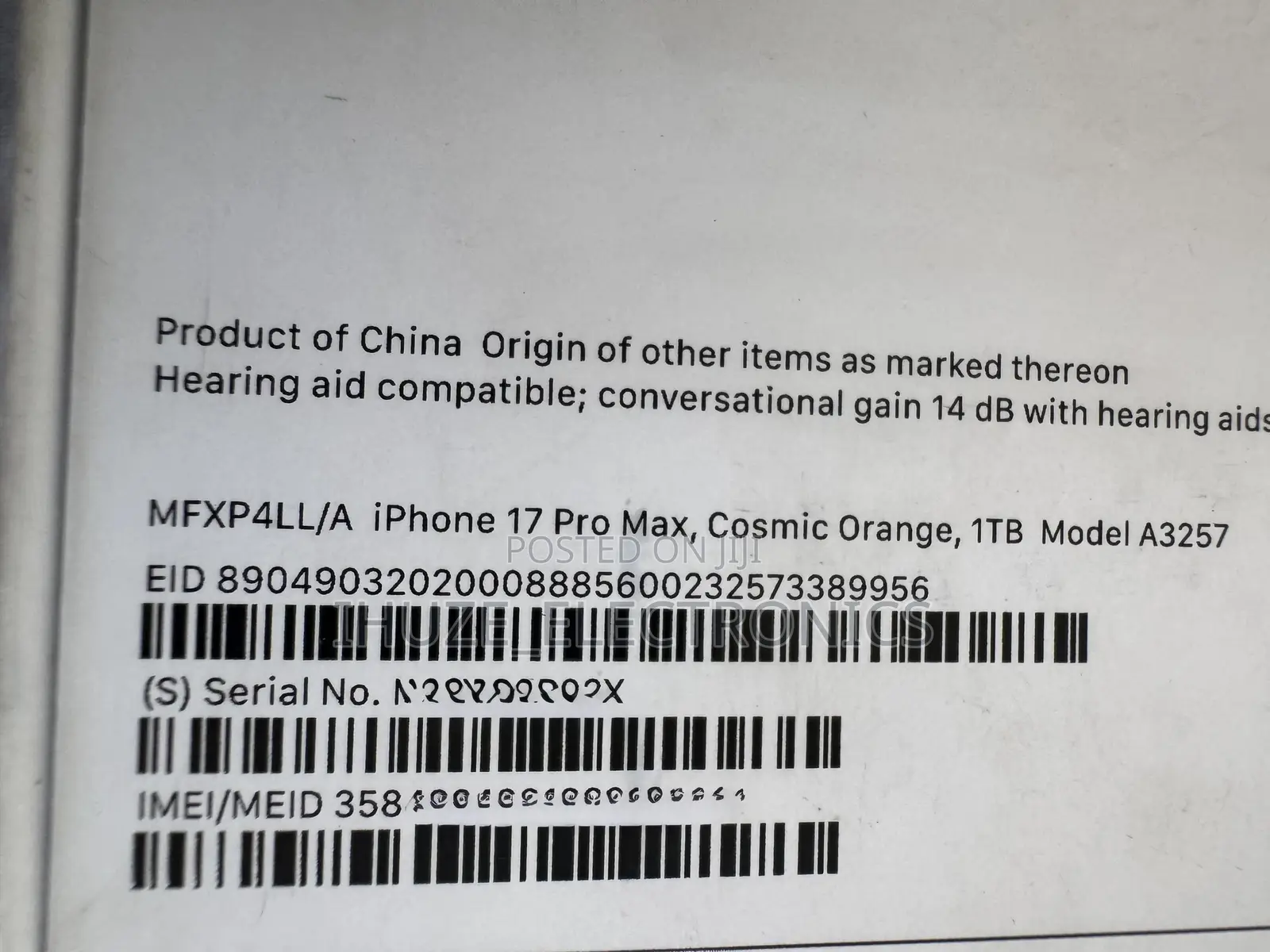 New Apple iPhone 17 Pro Max 1 TB Orange