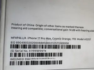New Apple iPhone 17 Pro Max 1 TB Orange