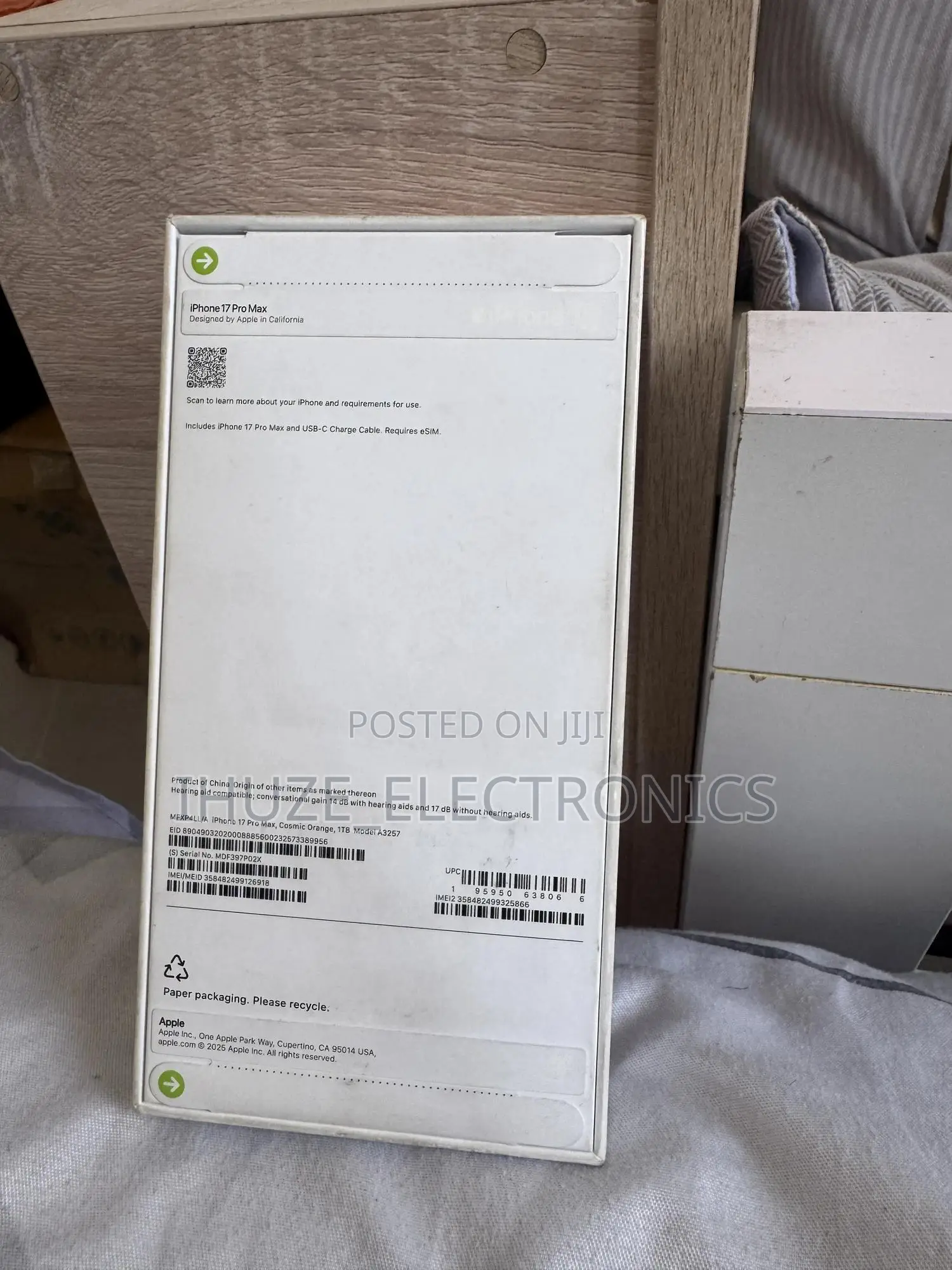 New Apple iPhone 17 Pro Max 1 TB Orange