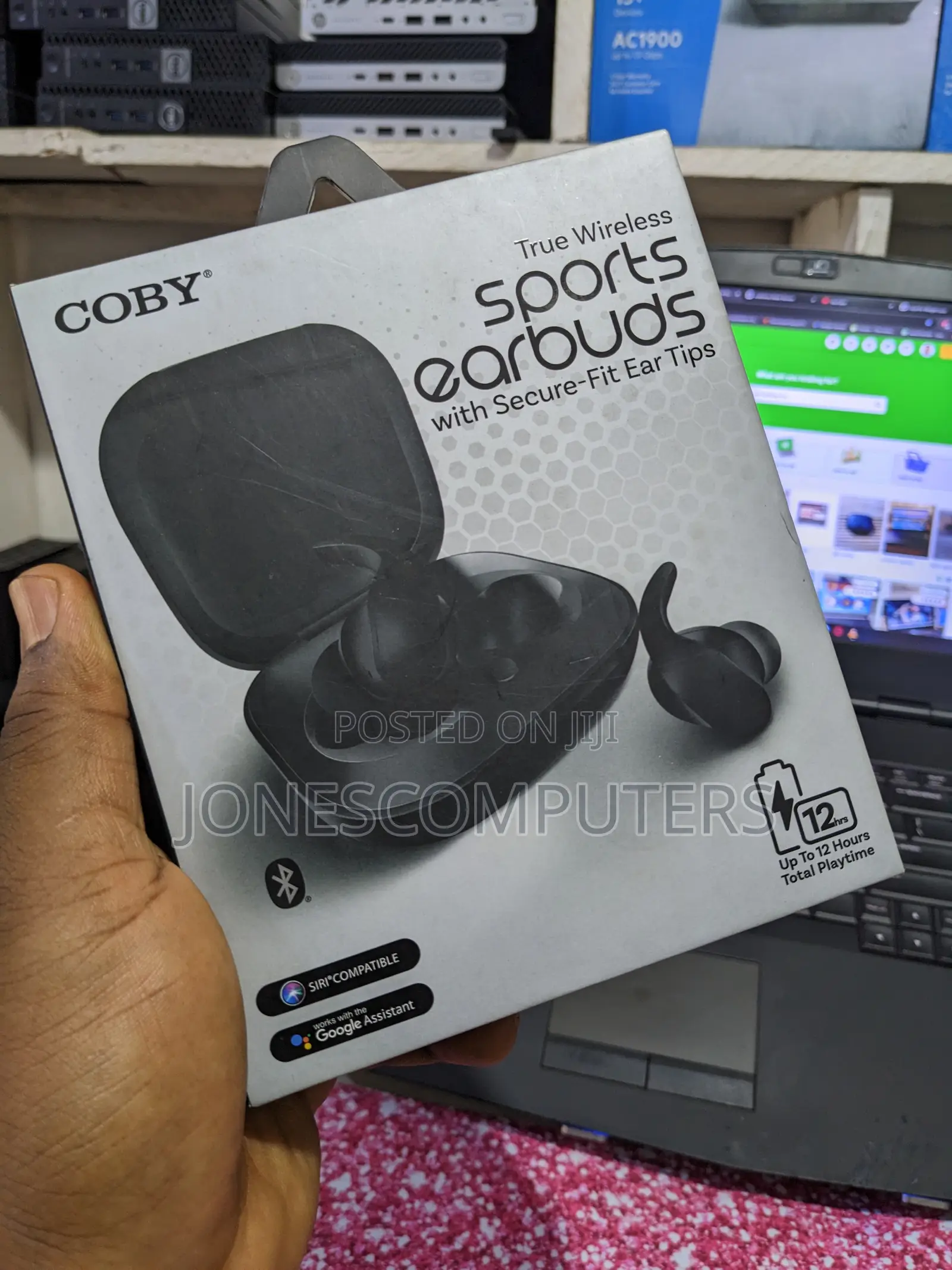 Coby Sports True Wireless Earbuds (Secure-Fit Ear Tips)