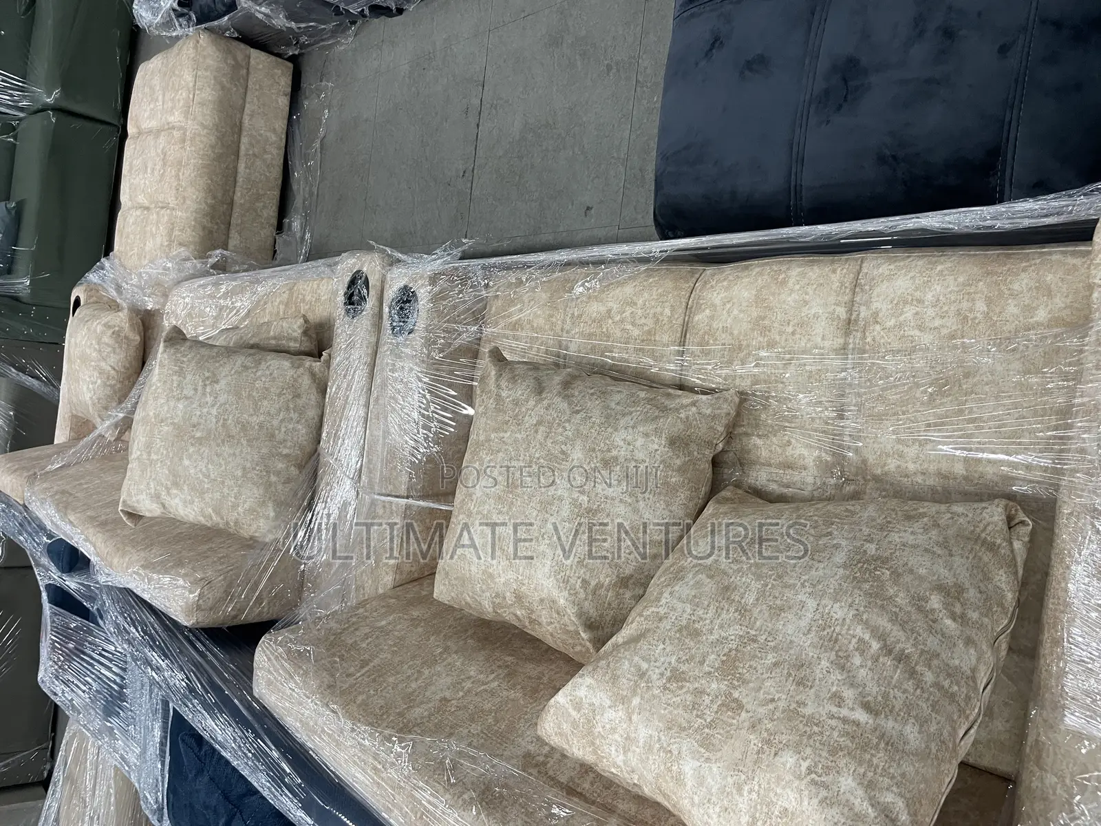 Brand New Beige L-Shaped Sofa Set(Imported From Turkey)