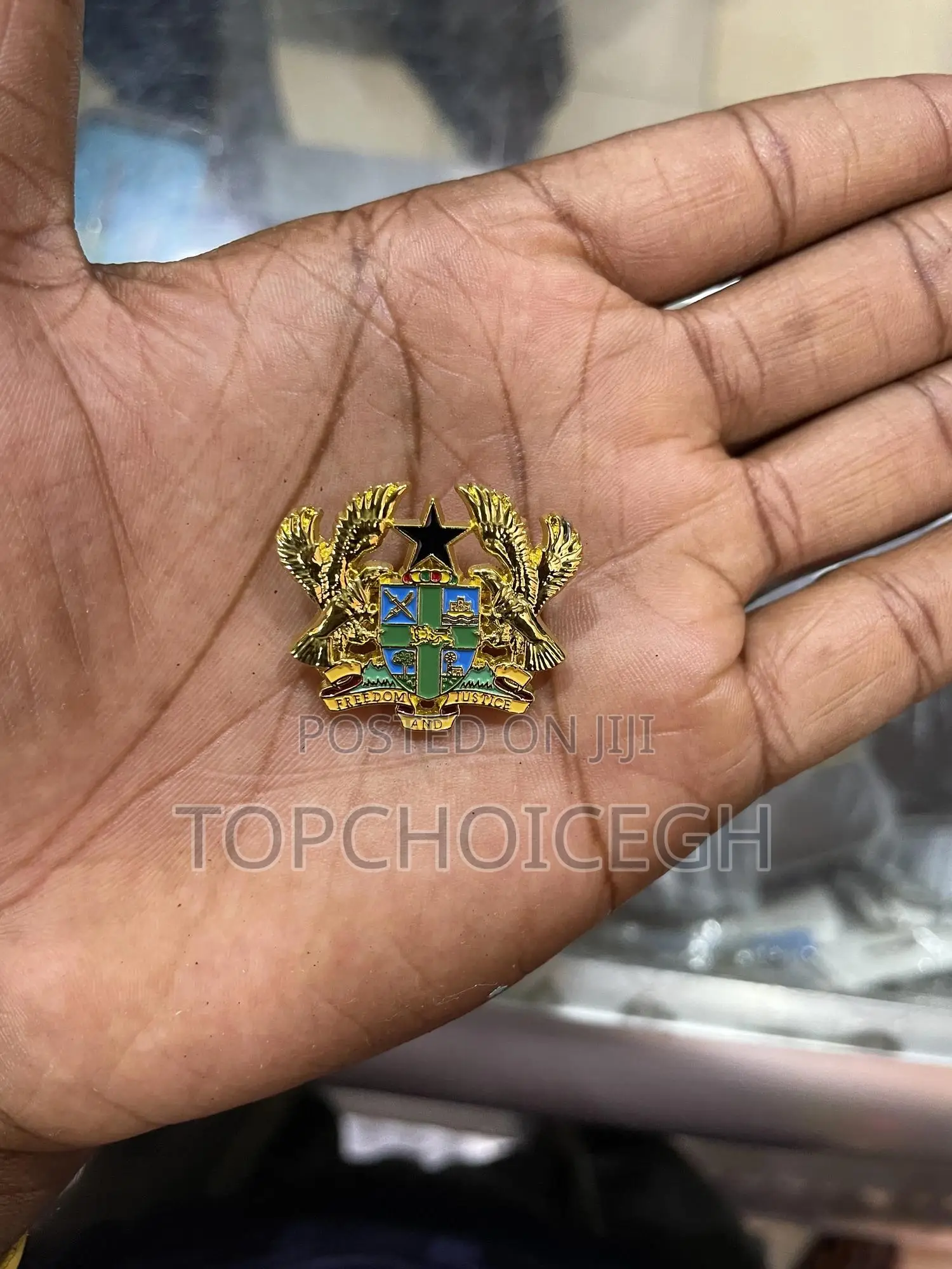 Ghana Coat of Arms Enamel Lapel Pin Badge