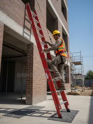 Fiberglass 12x2 Extension Ladder Heavy Duty_ Electrician Ladder 12x2