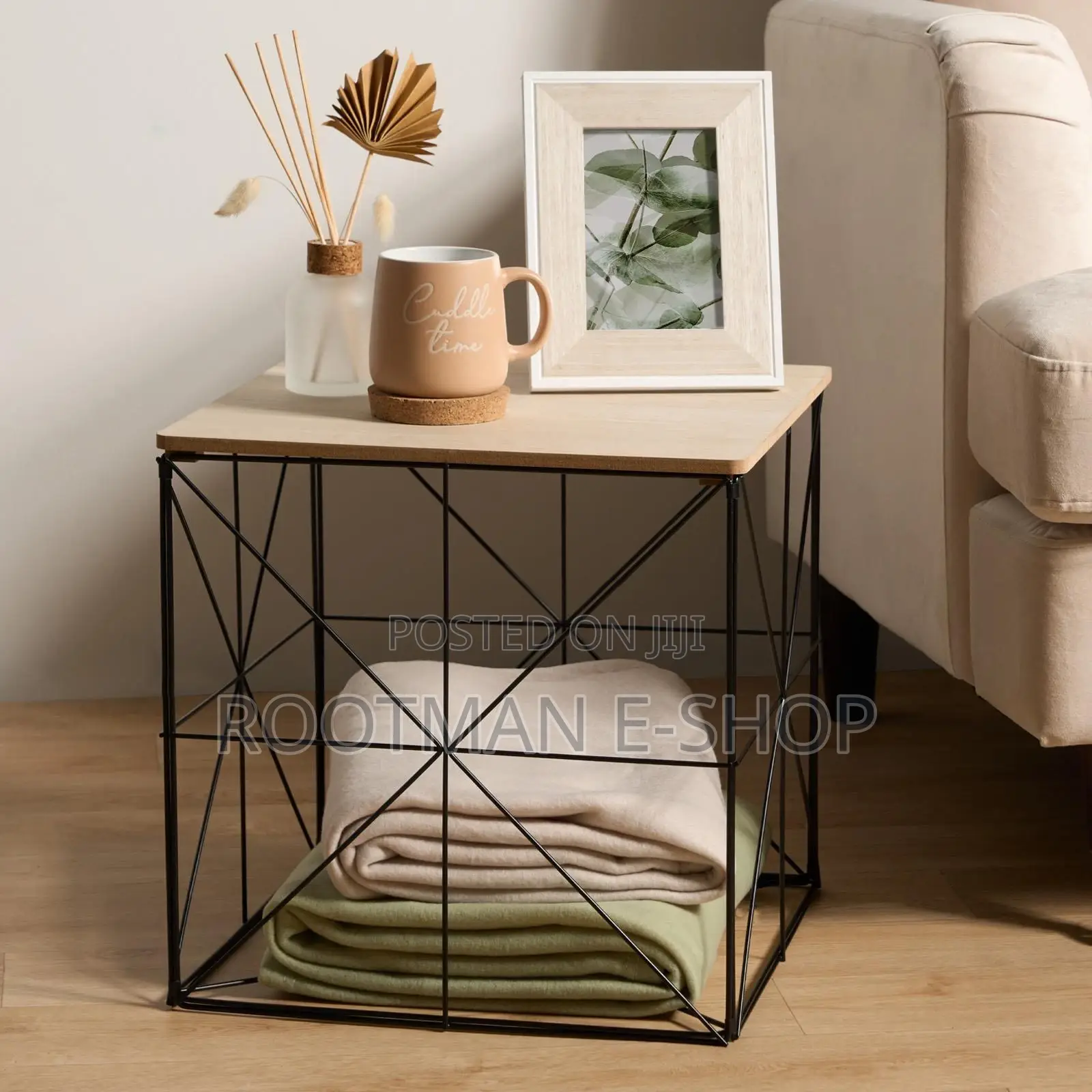 Cube Storage Basket Table Folding Wire Organise Living Room Home Decor