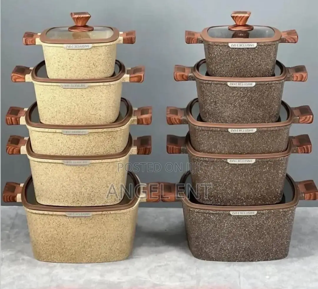 Exclusive Squared Granite Non-Stick Cookware Sets (Location:Kumasi)