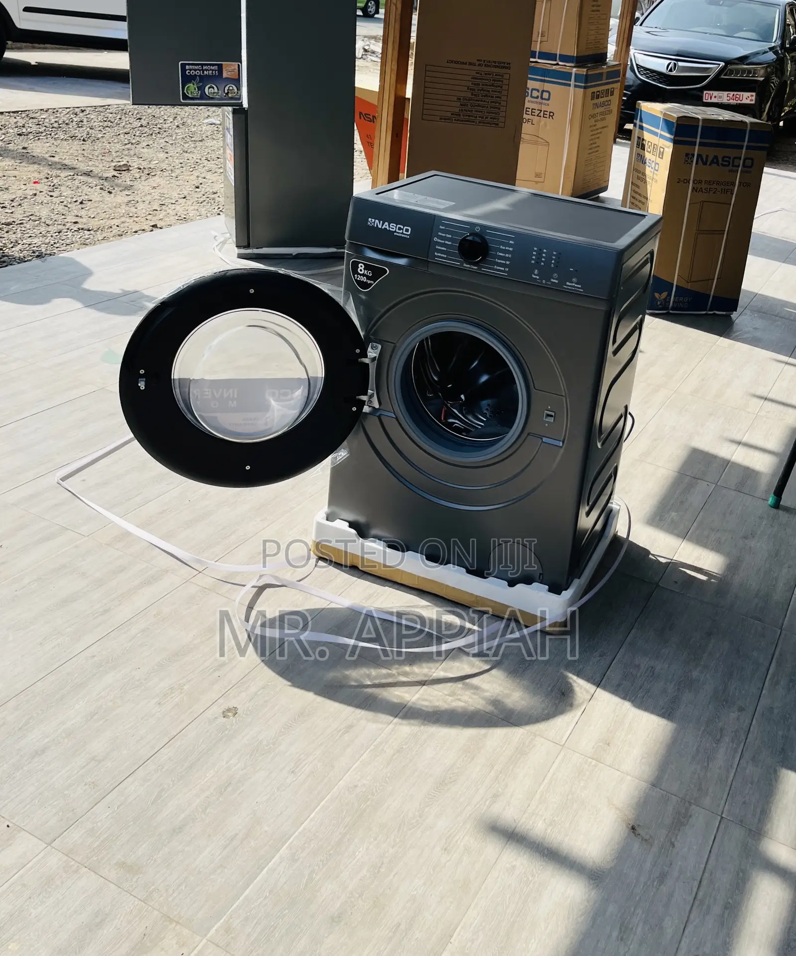 Effortless Cleaning Nasco 8kg Fully Automatic Washing Machine(Gray)