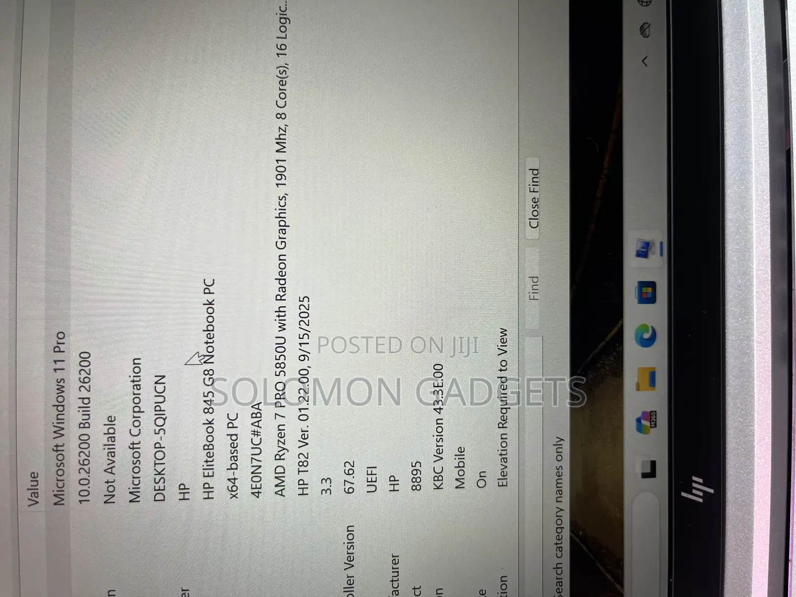 Laptop HP EliteBook 845 G8 16GB AMD Ryzen 7 SSD 256GB