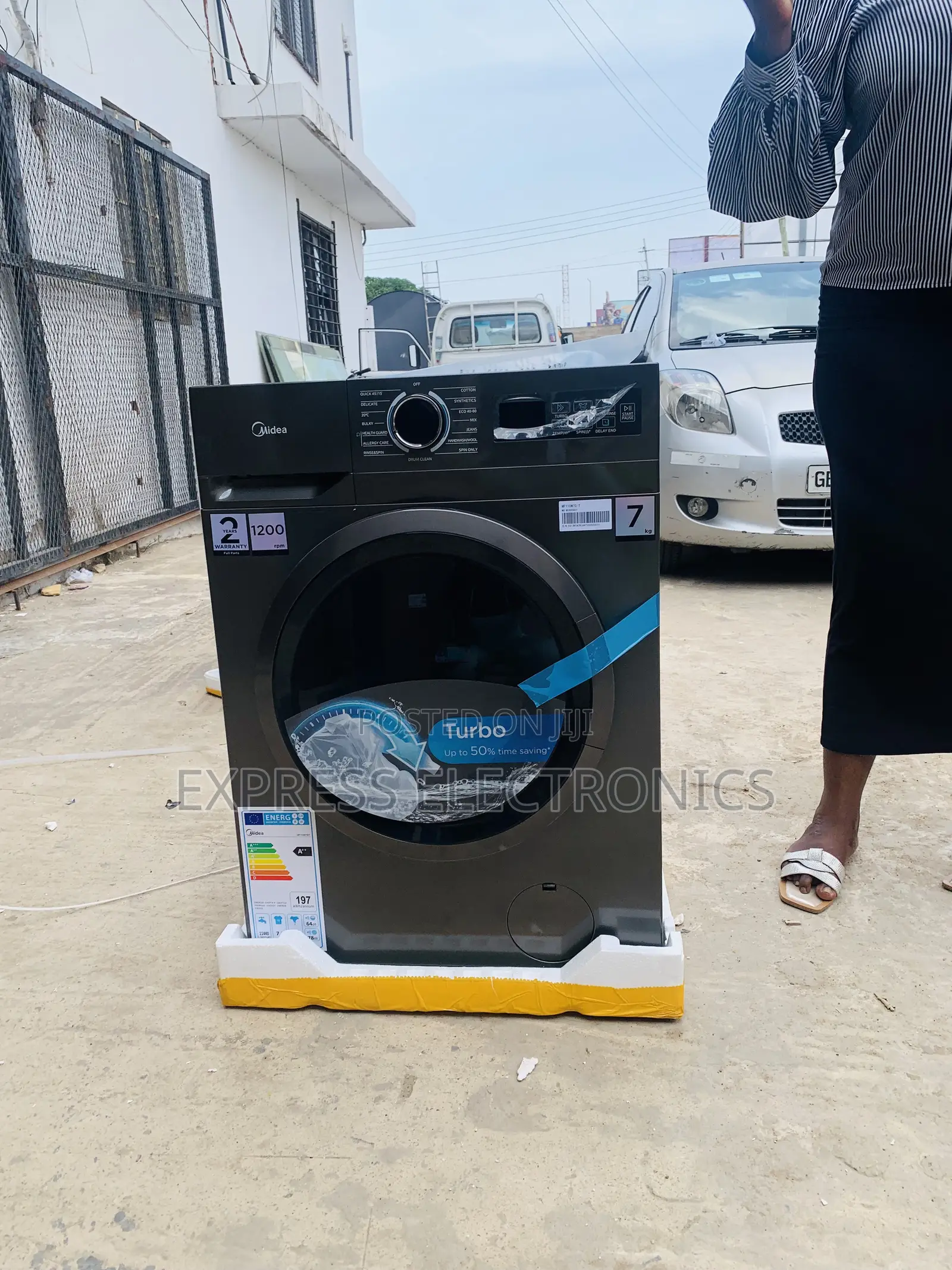 8kg Front Load Washing Machine Midea Dark Grey