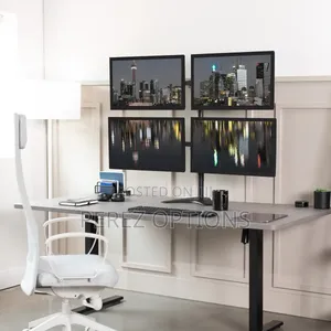 Freestanding Quad Monitor Stand Fully Adjustable With Tilt and Swivel