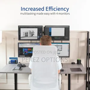 Freestanding Quad Monitor Stand Fully Adjustable With Tilt and Swivel
