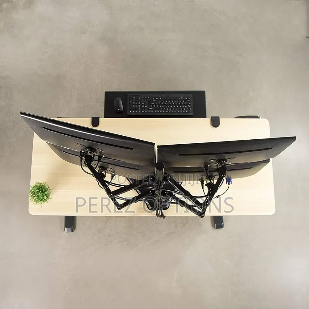 Freestanding Quad Monitor Stand Fully Adjustable With Tilt and Swivel