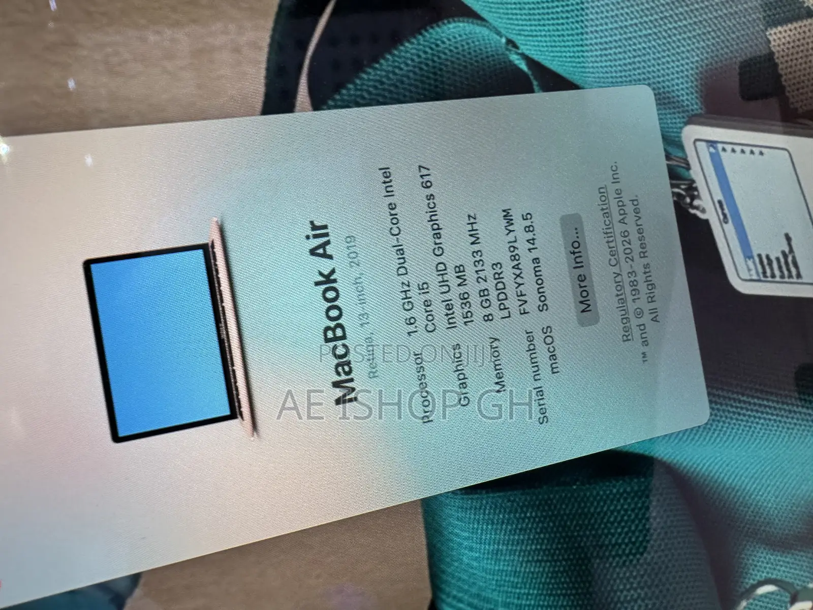 Laptop Apple MacBook Air 2019 8GB Intel Core i5 SSD 256GB