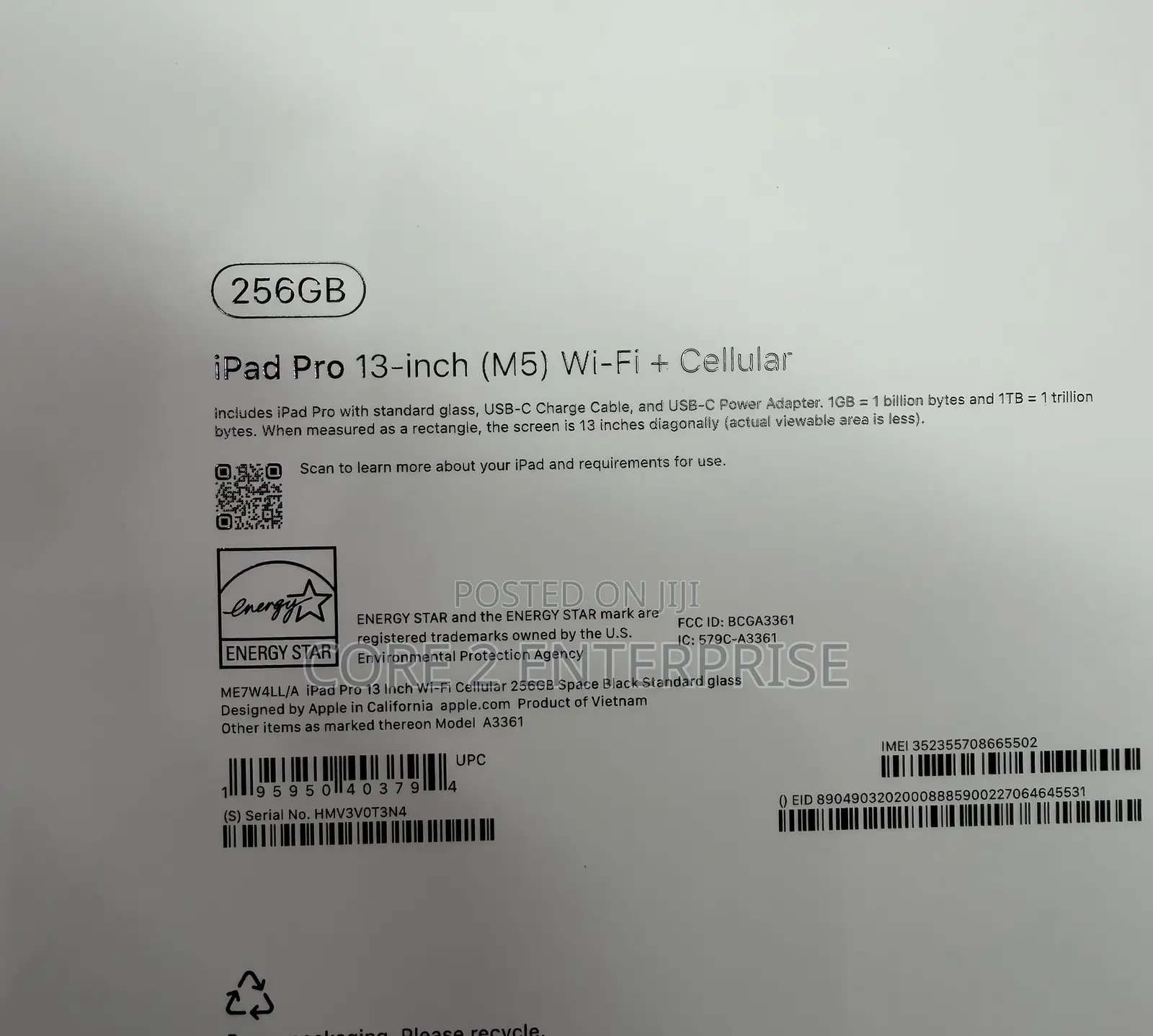 New Apple iPad Pro 13 (2025) 256 GB Black