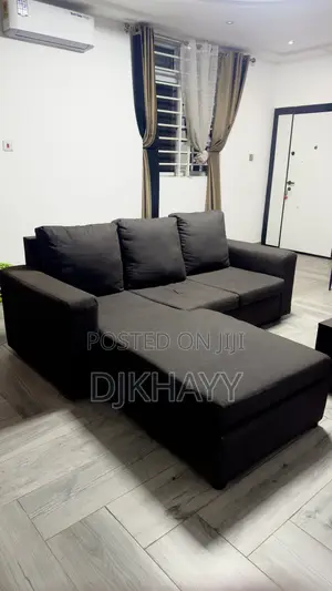 L-Shaped Sofa (Dark Grey) – Comfortable Modern