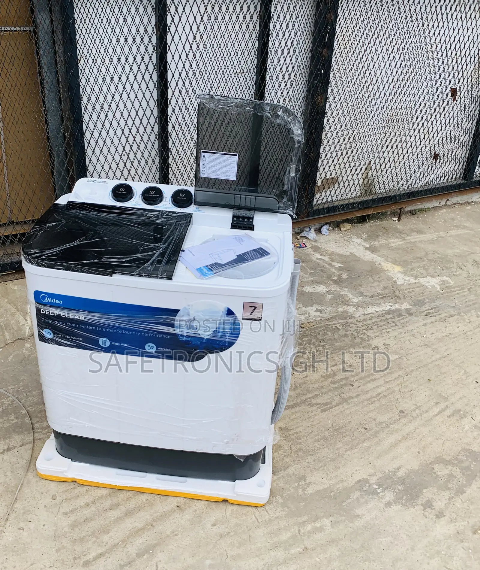 Purchase Midea 7kg Semi Automatic Top Load Washing Machine Black White