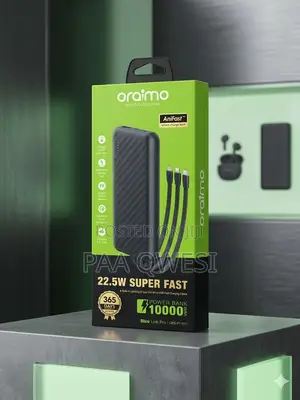 Oraimo 10000mah Super Fast Power Bank With Cables – 22.5w