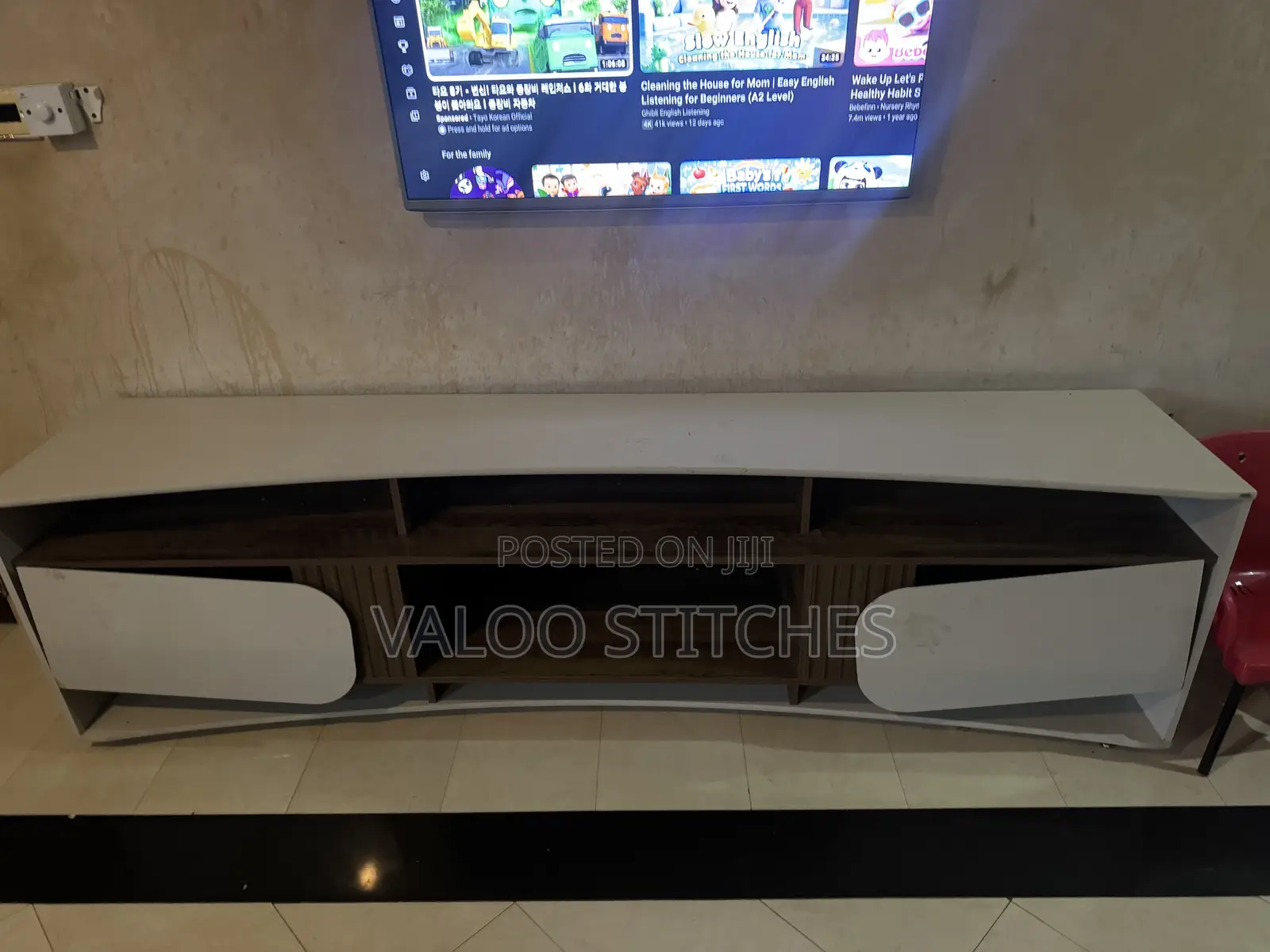 Brown and Beige Color Slitly Used Tv Unit