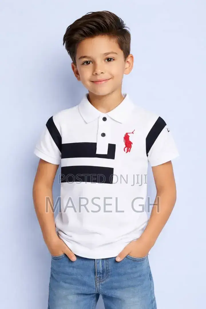 Polo Shirt For Kids - White