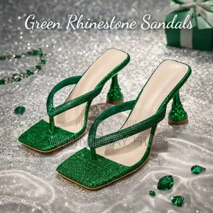 Green Rhinestone Heels