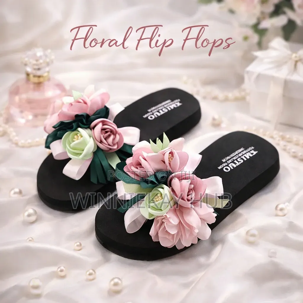Floral Girl's Flip Flops