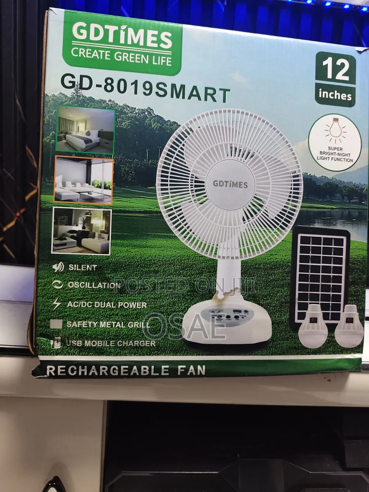 Rechargeable Fan and Light ( Solar Panel)