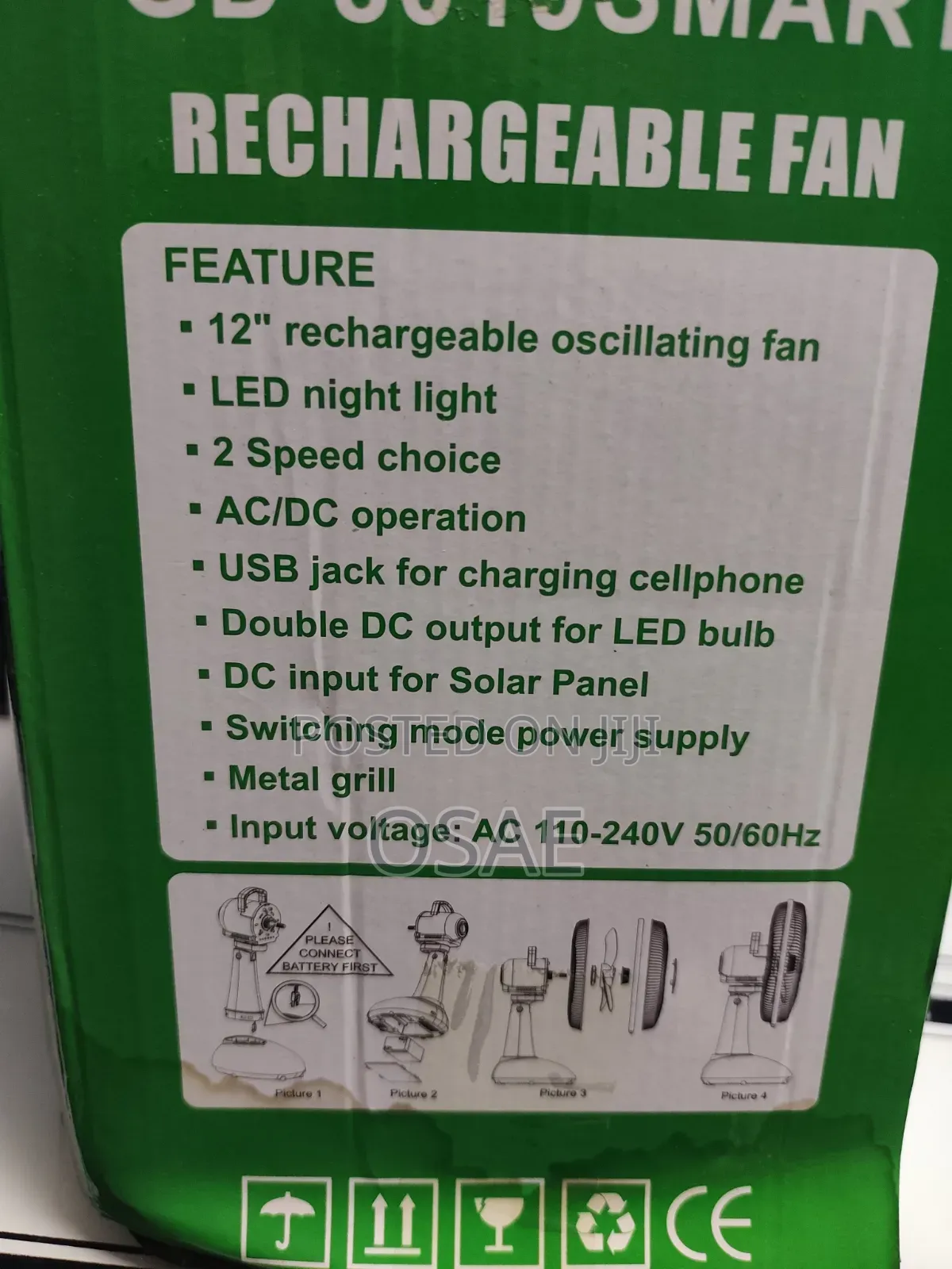 Rechargeable Fan and Light ( Solar Panel)