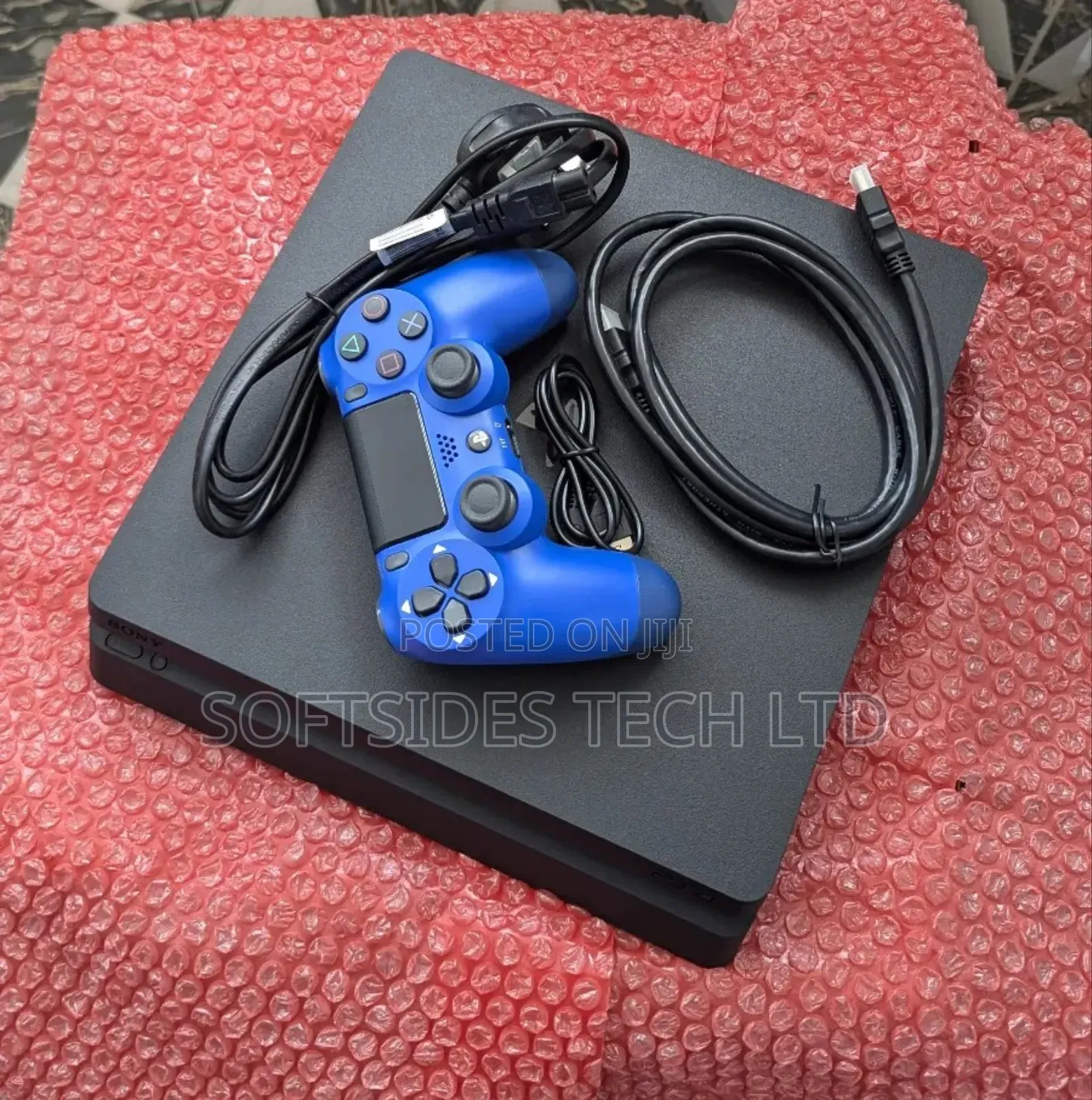 Black Ps4 Slim 500gb With Blue Controller and 8 Games Jailbroken