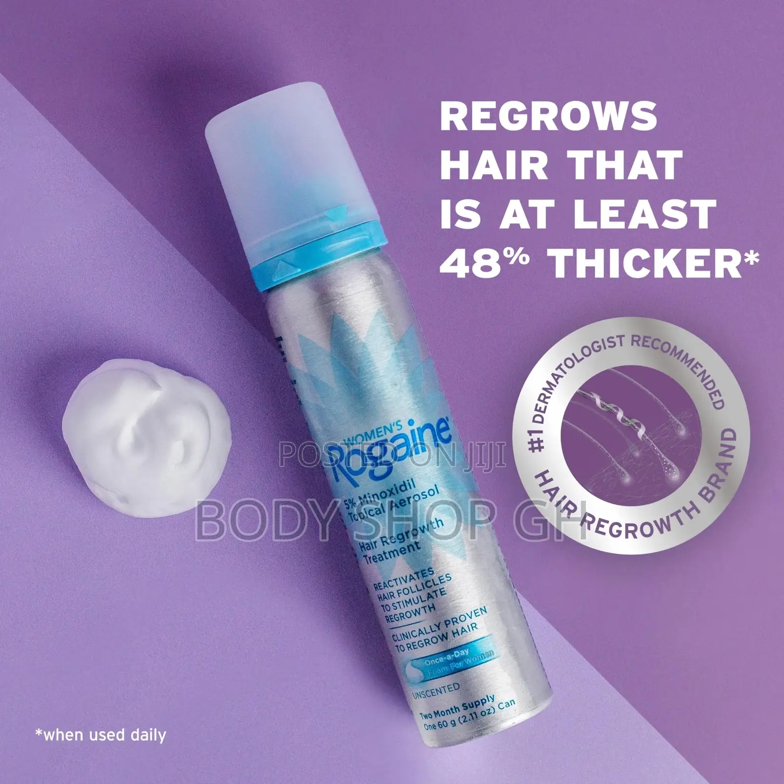 Rogaine for Women 5% Minoxidil Foam Treatment for Thinning Hair Loss