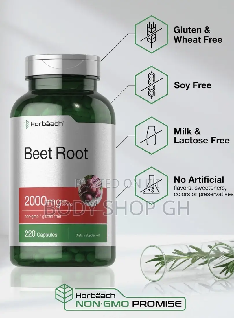 Horbaach Beet Root Nitric Oxide Booster - 220 Fast Release Capsules