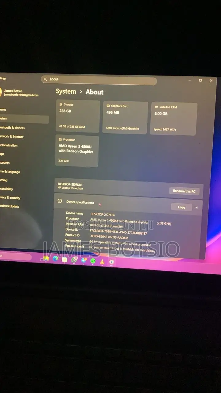 Laptop HP 15 8GB AMD Ryzen 5 SSD 256GB