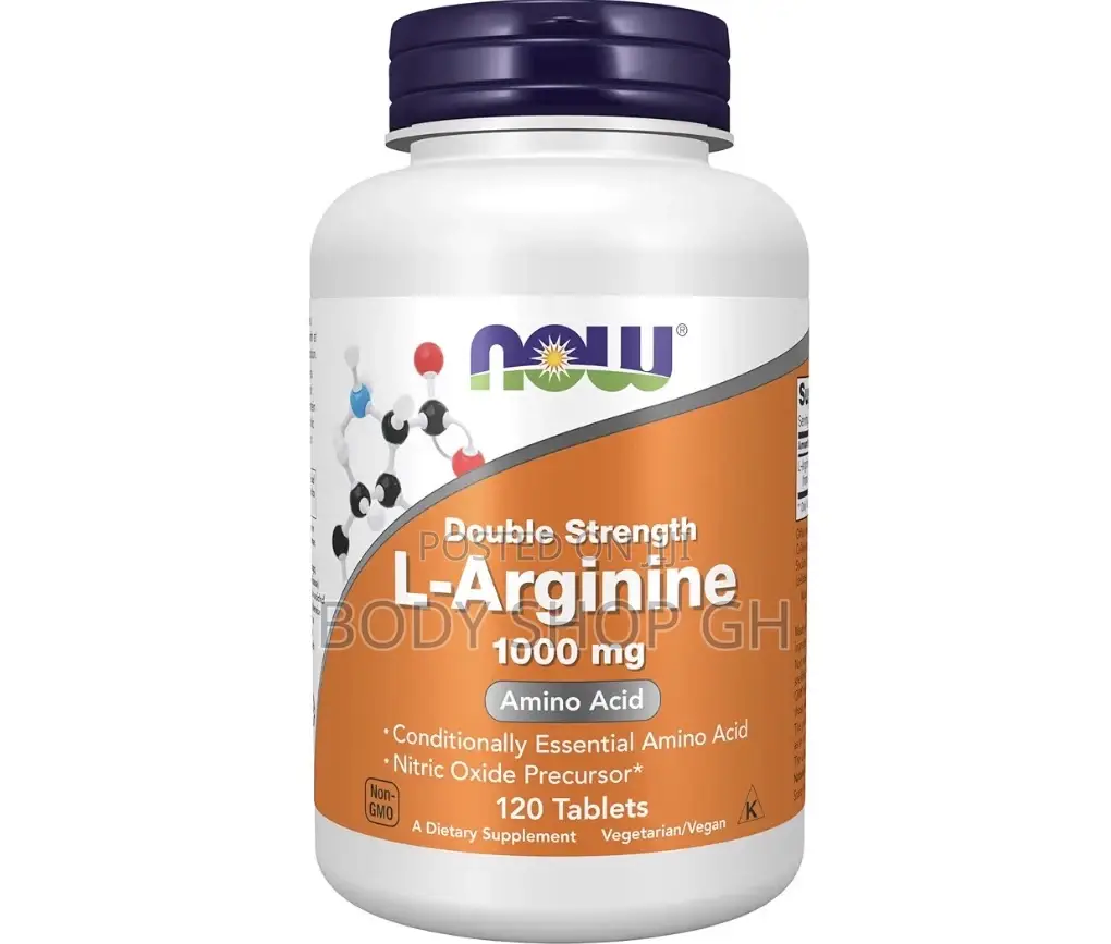 Double Strength L-Arginine 1,000 Mg, Nitric Oxide Booster 120 Tablets