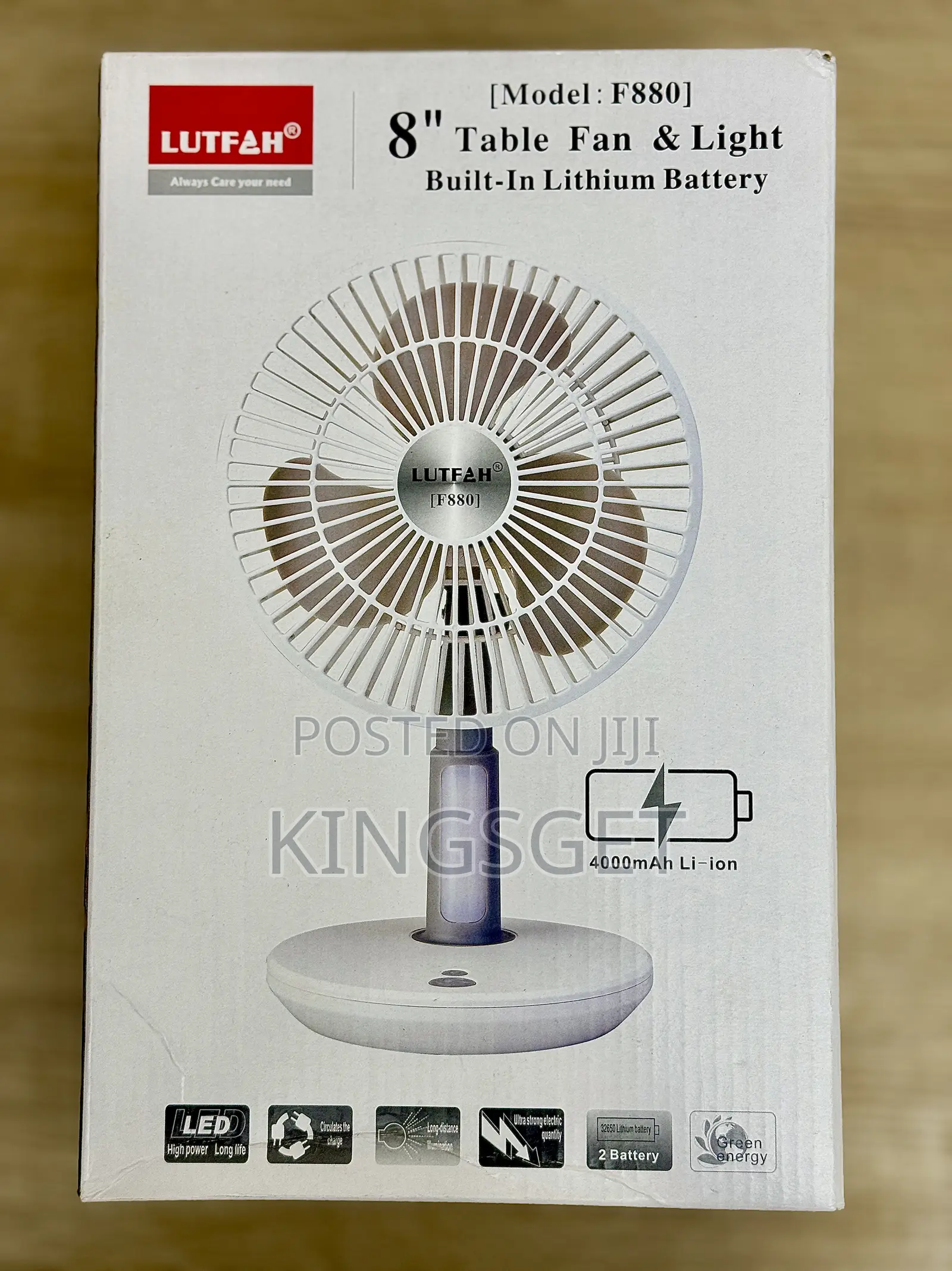 Table Top Swinging Rechargeable Fan