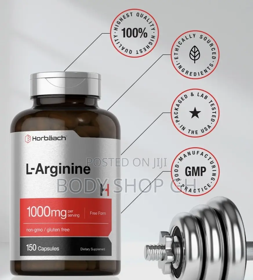 Horbäach L-Arginine 1000mg | 150 Capsules | Dietary Supplement