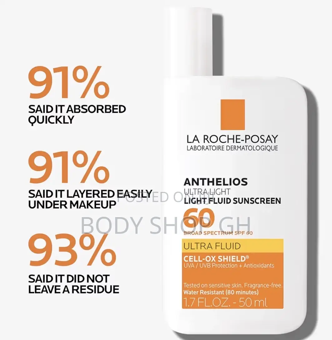 Anthelios Light Fluid Facial Sunscreen SPF 60, Lightweight Sunscreen