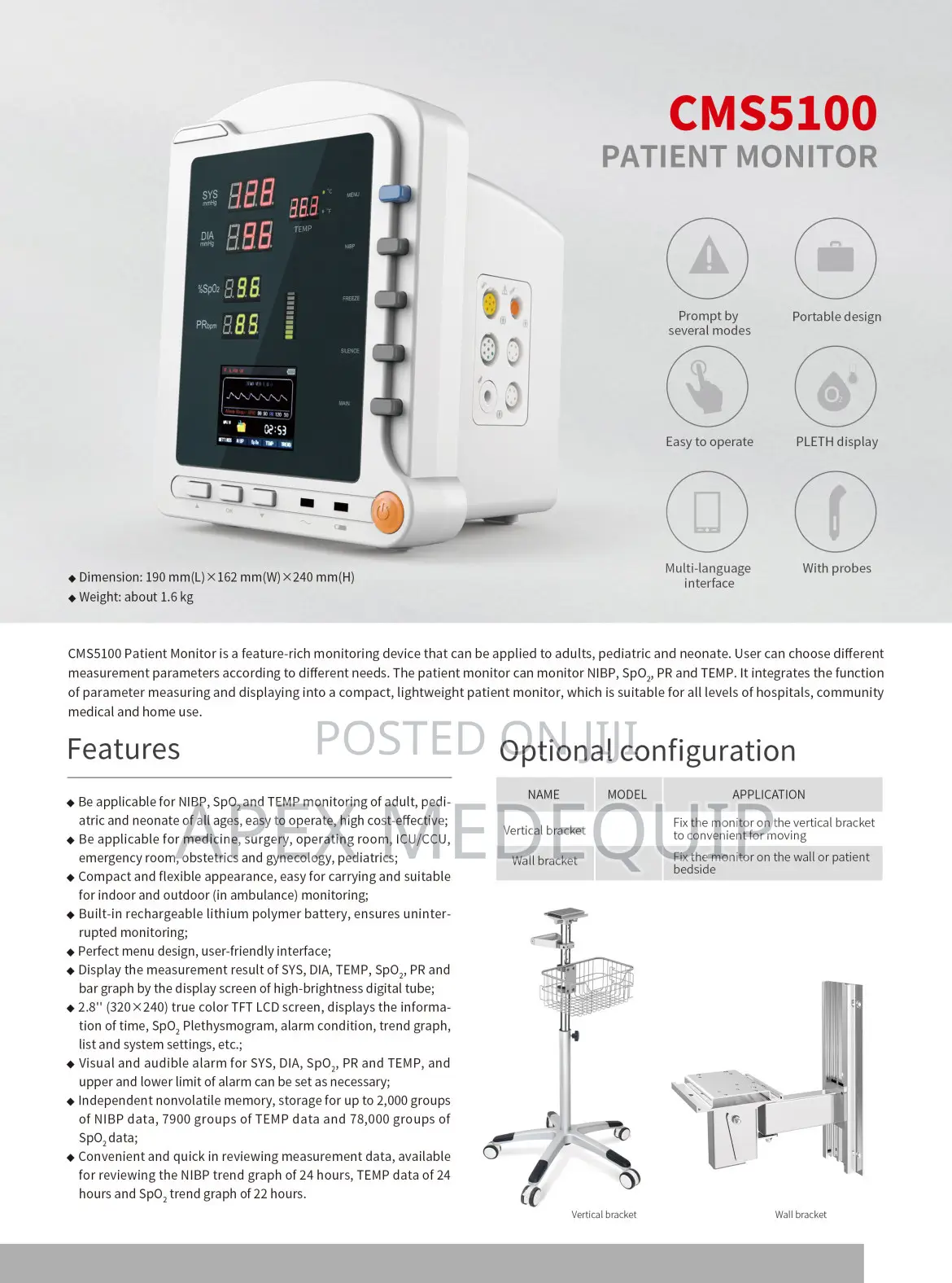 Contec Patient Monitor With Stand