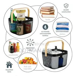 Wire Mesh Basket With Handle Mesh Steel Storage Organizer