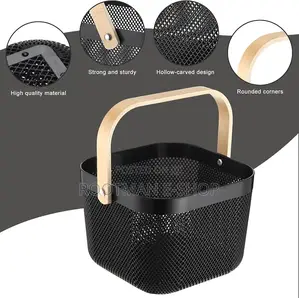 Roshtia 6 Pcs Plastic Mesh Storage Basket With Handle 9.8 X 10.2 X