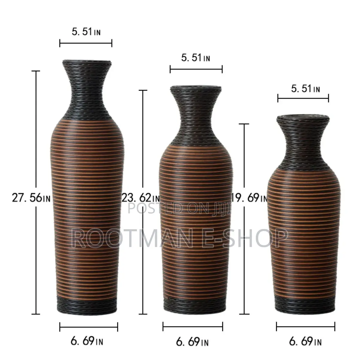 PVC Floor Vase, Home Decoration Flower Stand Set of 3 Pieces